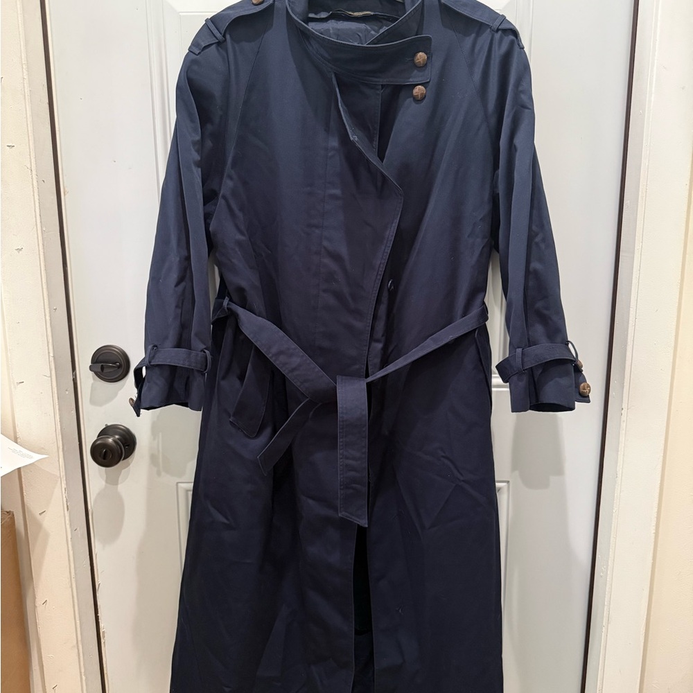 Navy Blue Trench Coat - Picture 2 of 8